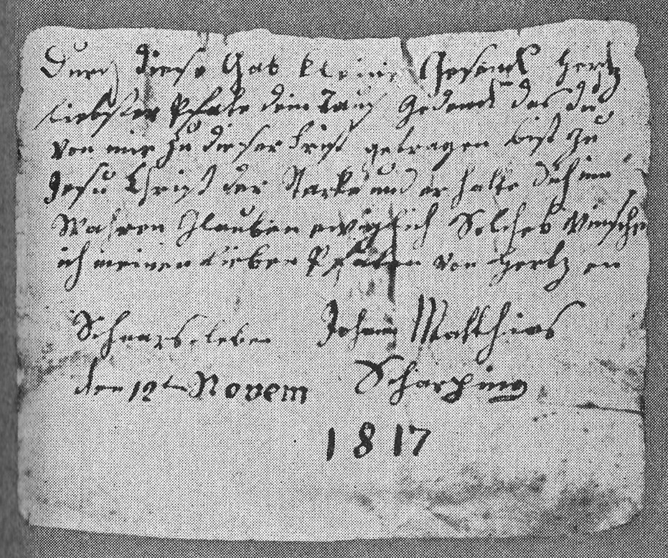 Patenbrief aus Schnarsleben 1817