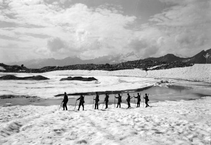 Patrouille an der Südgrenze auf einem Schneefeld - CH-BAR - 3238884