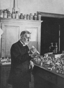 Paul Ehrlich in seinem Laboratorium
