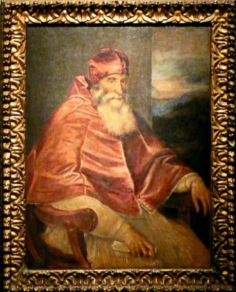 Paul III. mit Camauro; Tizian