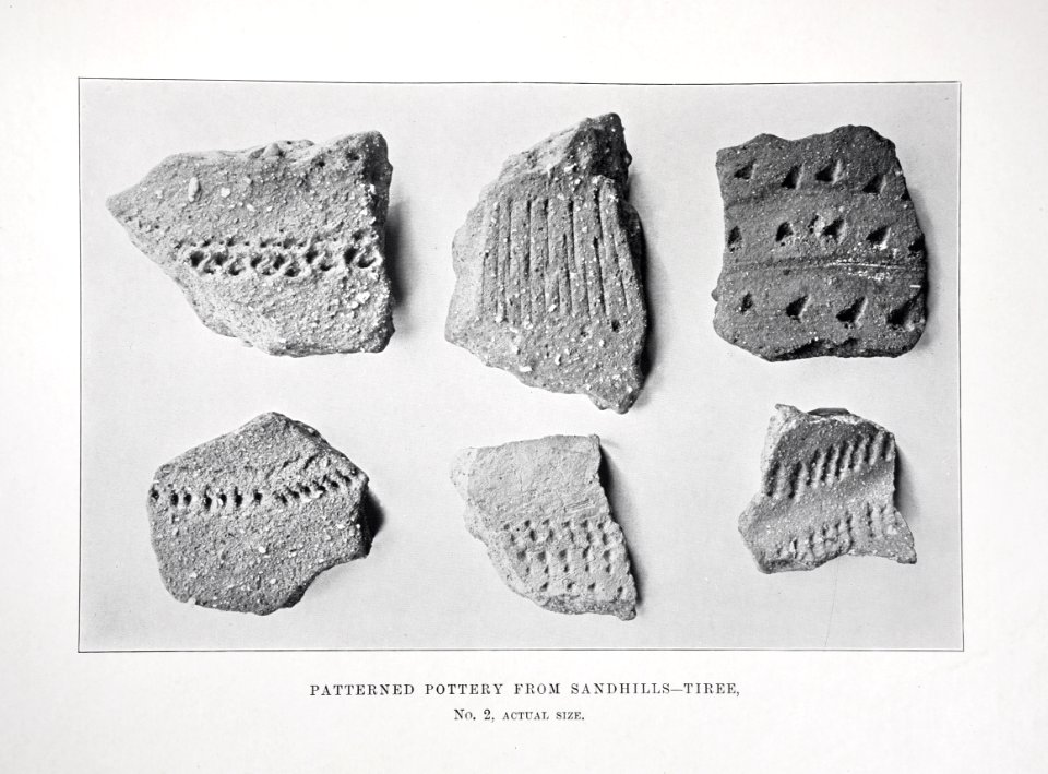 Patterned pottery from Sandhills - Tiree Beveridge 1903
