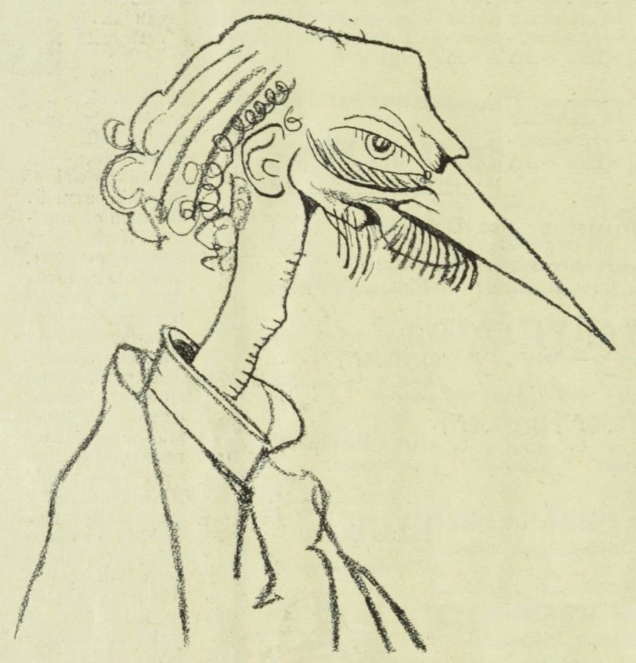 Paul Stefan (1879–1943) cartoon by Carl Leopold Hollitzer (1874–1942)