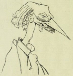Paul Stefan (1879–1943) cartoon by Carl Leopold Hollitzer (1874–1942)