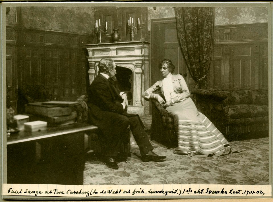 Paul Lange och Tora Parsberg, Svenska teatern 1902. Föreställningsbild - SMV - H6 005