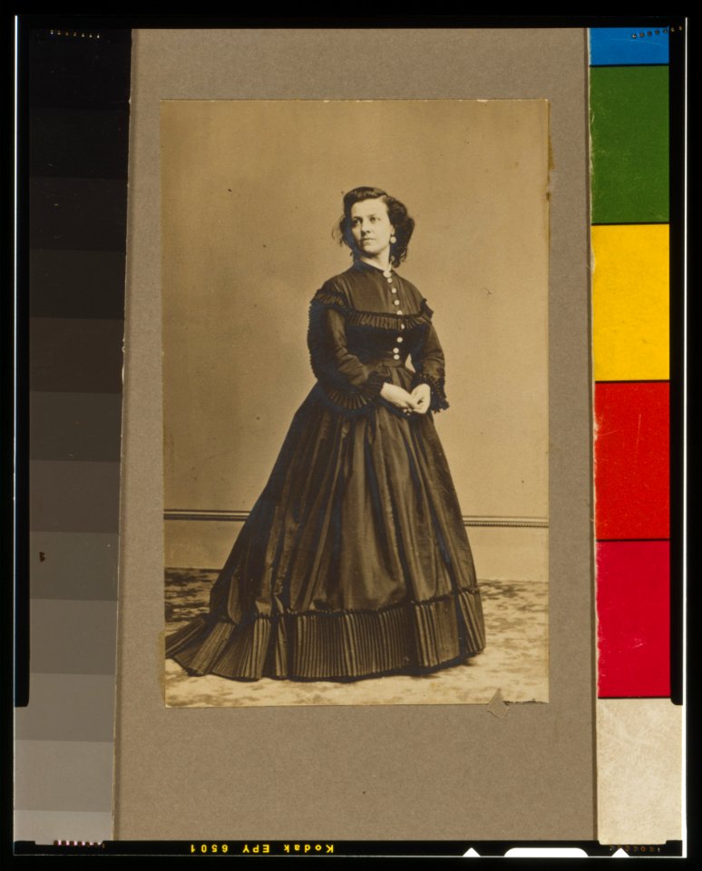 Pauline Cushman, full-length portrait, standing, facing left LCCN2001695027