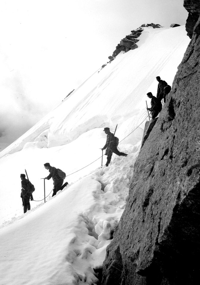 Patrouille im Abstieg vom Monte Rosa Gletscher - CH-BAR - 3236981