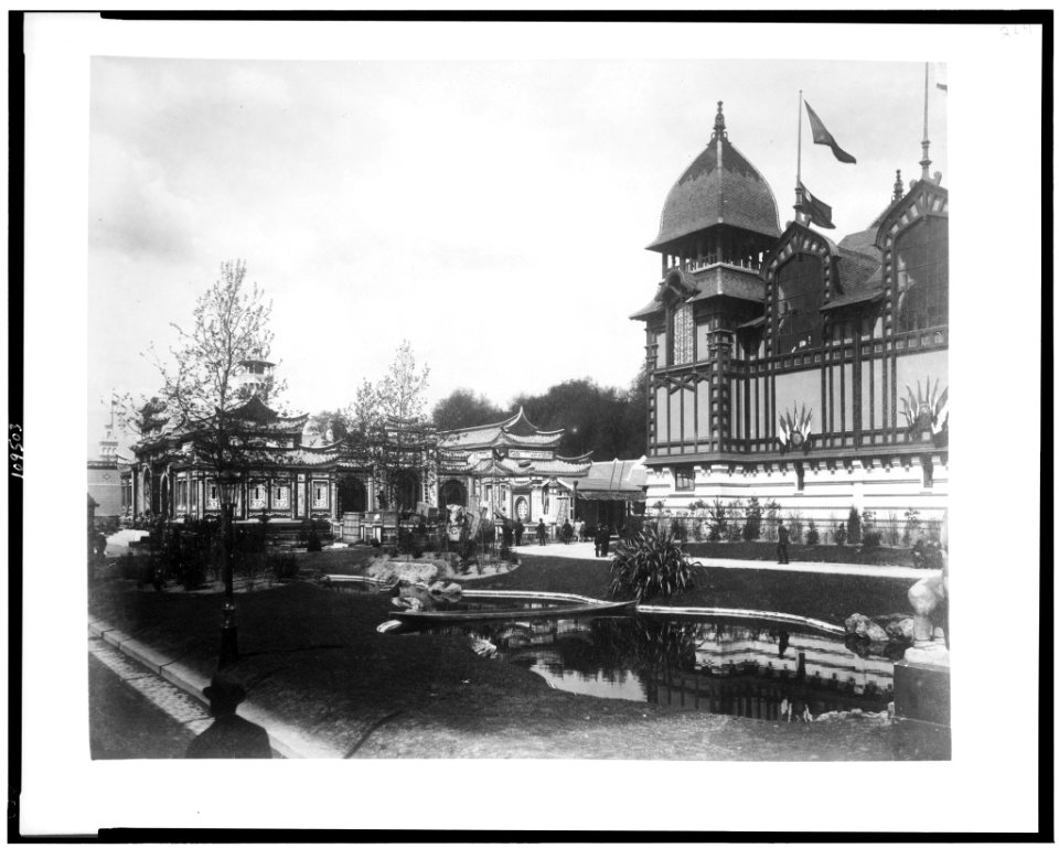 Pavilion of Annam & Tonkin, left, Colonial Palace, right, Paris Exposition, 1889 LCCN94500815