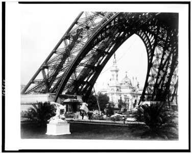 Pavilion of Brazil, seen through base of the Eiffel Tower, Paris Exposition, 1889 LCCN92520826