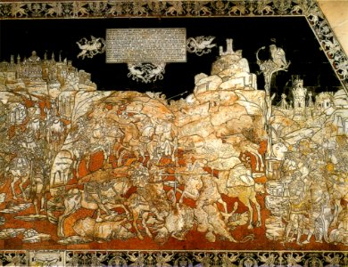 Pavimento di siena, cacciata di erode (benvenuto di giovanni)