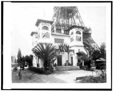Pavilion of Monaco, with base of Eiffel Tower, Paris Exposition, 1889 LCCN92520795