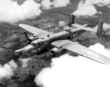 PBJ-1D Mitchell VMB-611 in flight