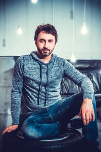 In the studio model beard