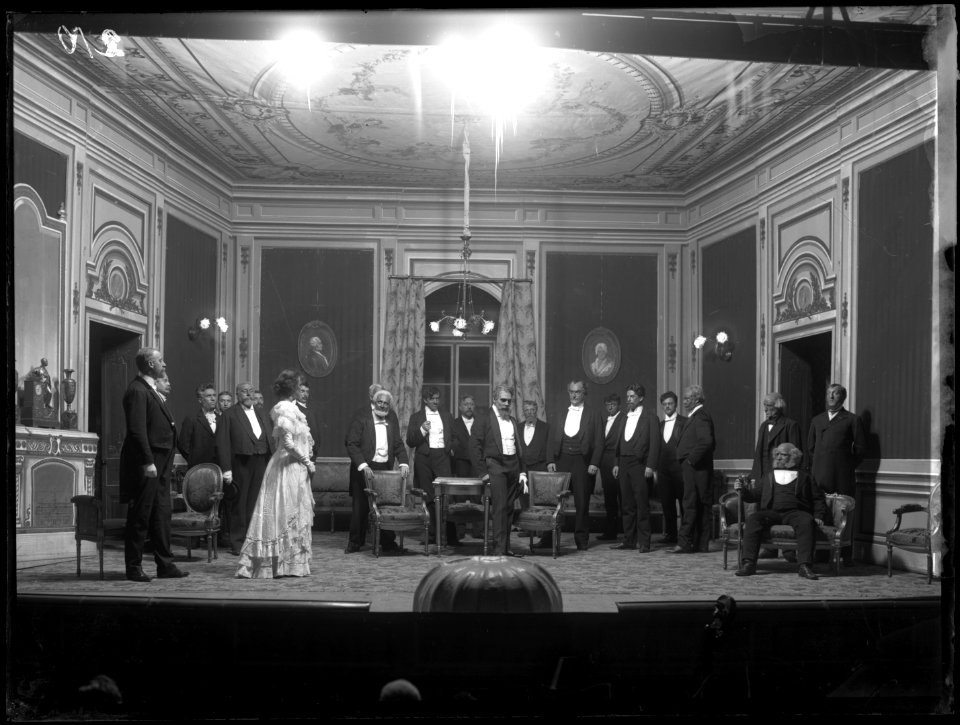 Paul Lange och Tora Parsberg, Svenska teatern 1902. Föreställningsbild - SMV - SvT045