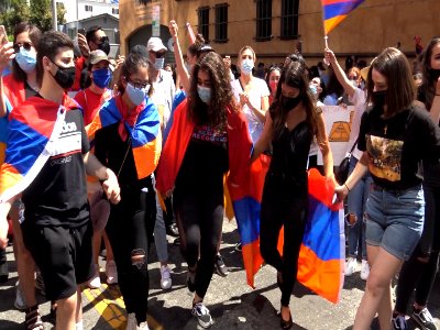 Peaceful protest of the Armenian community in Los Angeles