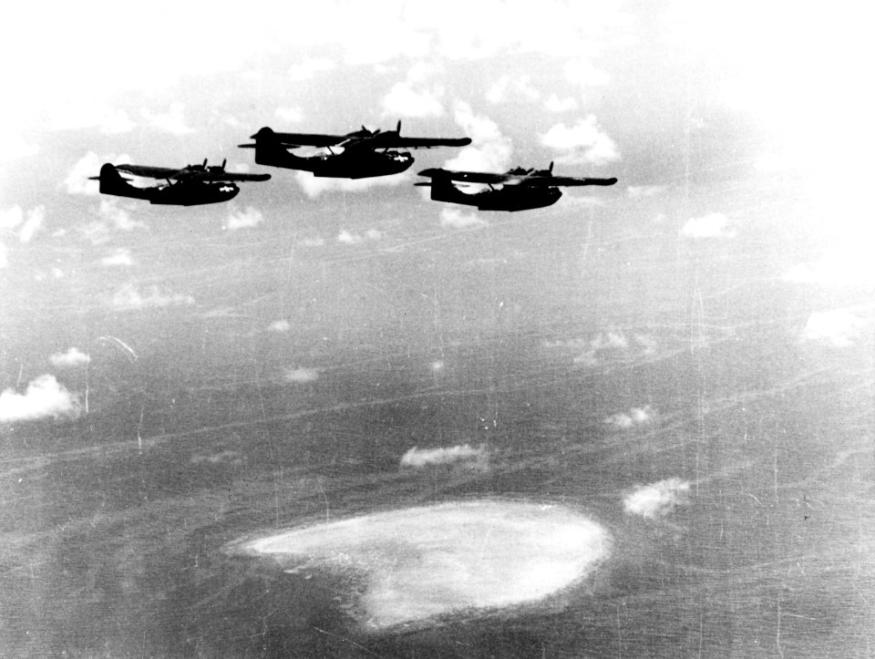 PBY-5 Catalinas from VP-52 in flight in February 1944