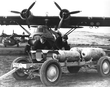 PBY-5A Catalinas with bombs on an Aleutian airfield c1943