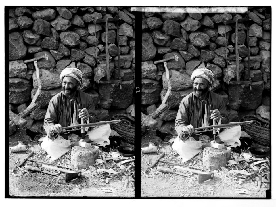 Peasant types. Village carpenter. (Making plows) LOC matpc.05920