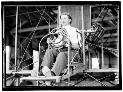 PECK, PAUL. COMMERCIAL AVIATOR. IN CURTISS TYPE PLANE; COLLEGE PARK LCCN2016863387