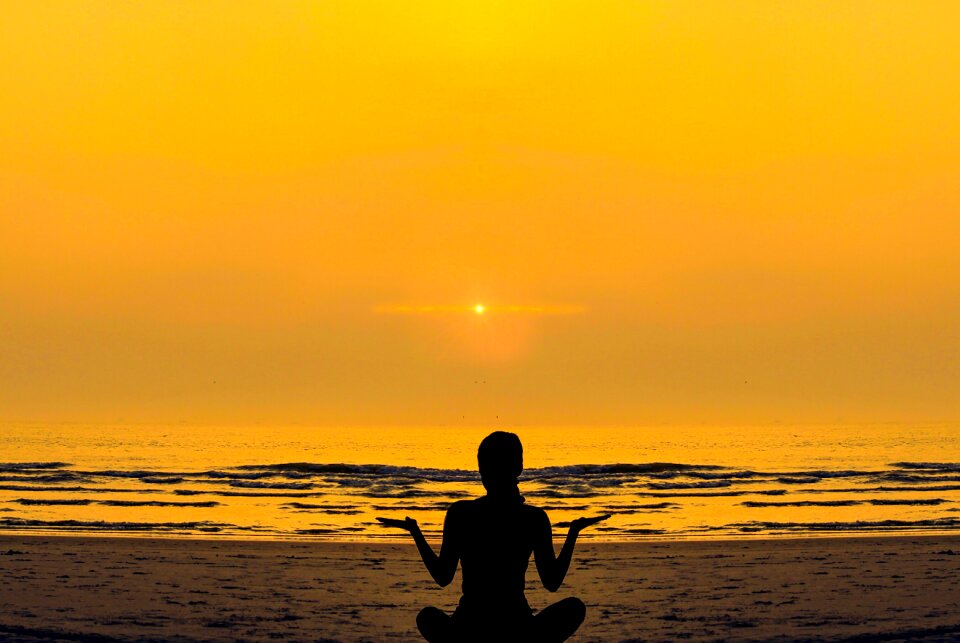 Relaxation meditation silhouette photo