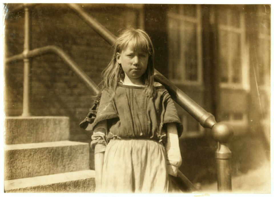 Pearl said she was 10 years old and helps her mother in the weave room of the Pickett Cotton Mill, High Point, N.C. She said her brother 8 years old helps too. LOC cph.3a21310