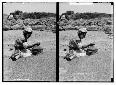 Peasant types. Measuring wheat. ('Good measure, pressed down, & shaken together and running over') LOC matpc.05923
