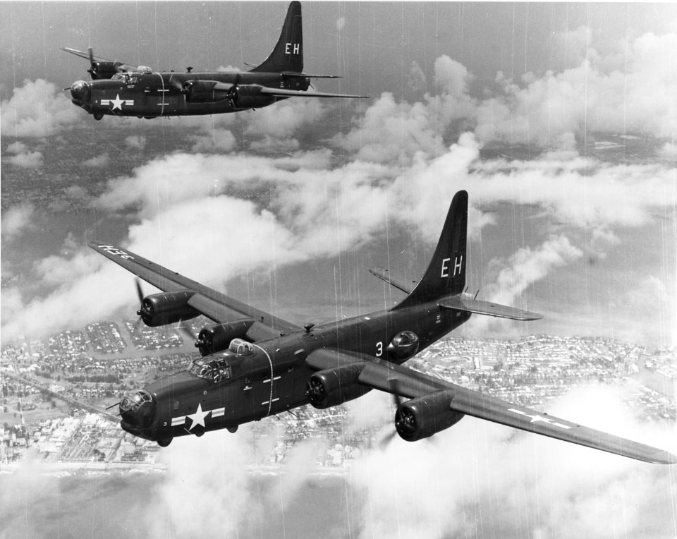 PB4Y-2 Privateers of VP-23 over Miami in April 1949
