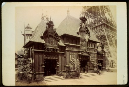Pavilion of Nicaragua and base of the Eiffel Tower, Paris Exposition, 1889 LCCN91725833 photo