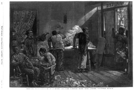 Pennsylvania - war of races in the city of brotherly love - colored washerwomen berating Chinese laundrymen LCCN2004673151