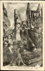 Peintures Murales du Panthéon, … Ste-Jeanne d'Arc brûlée à Rouen en 1431 CP 5501 PR