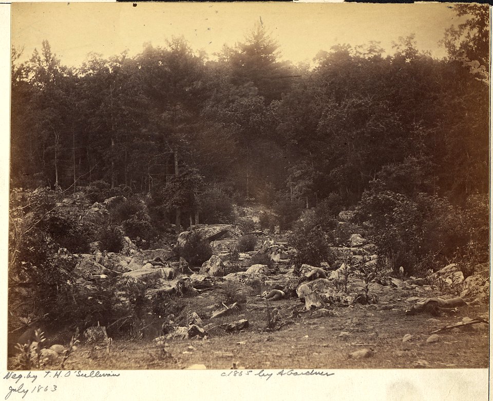 Pennsylvania, Gettysburg Battlefield, Slaughter Pen - NARA - 533318