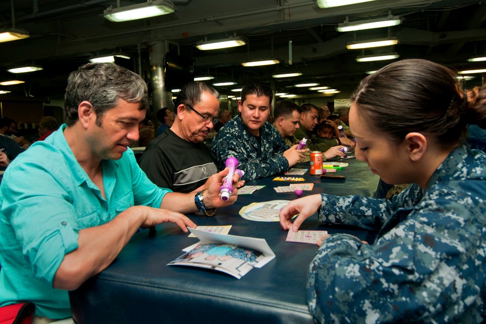 Peleliu tigers play bingo 130509-N-ZM744-021