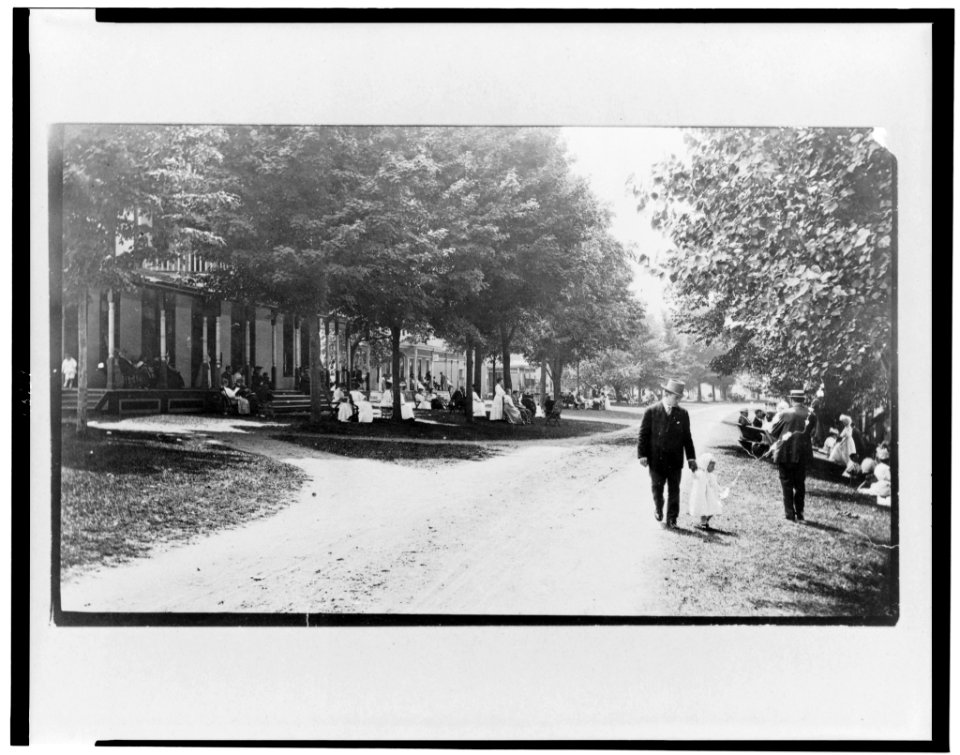 People socializing at Bemus Point, Chautauqua, New York LCCN95515728