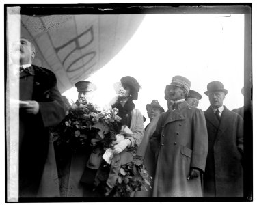People standing under dirigible LOC npcc.06057