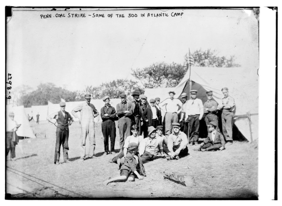 Penn. (i.e., Pennsylvania) coal strike - some of the 500 in Atlantic camp LCCN2014689777