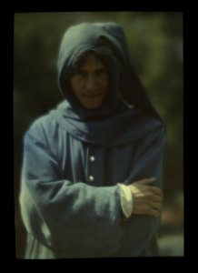 Percy MacKaye as Alwyn, the poet, a character in Percy MacKaye's play Sanctuary- A Bird Masque, in rehearsal for first performance at the Meriden Bird Club sanctuary dedication in New LOC ppmsca.17570