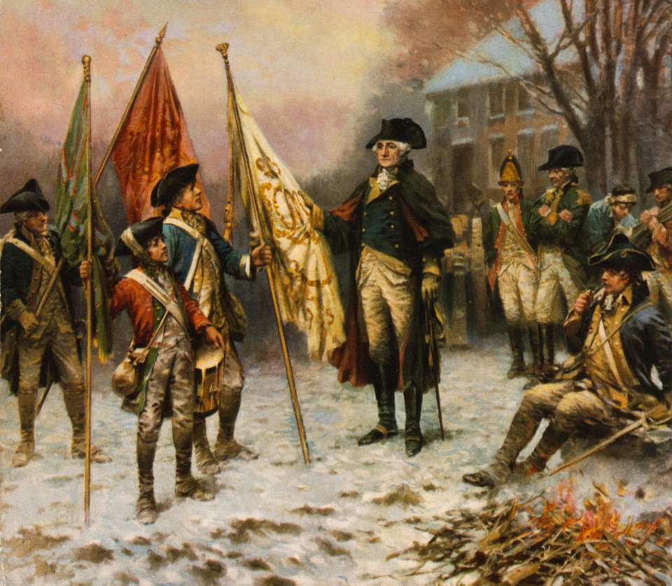 Percy Moran, Washington inspecting the captured colors after the battle of Trenton cph.3g11107