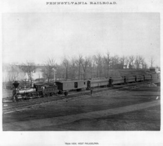 Pennsylvania Railroad advertising material- Train view, West Philadelphia LCCN2005675946