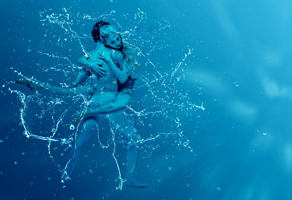 Dance performer swimming