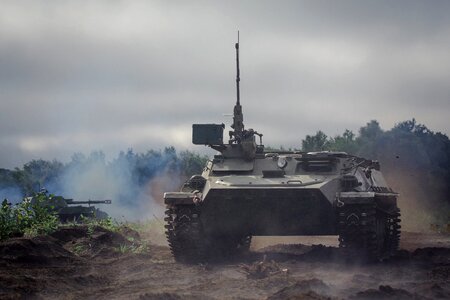 Tank battle army photo