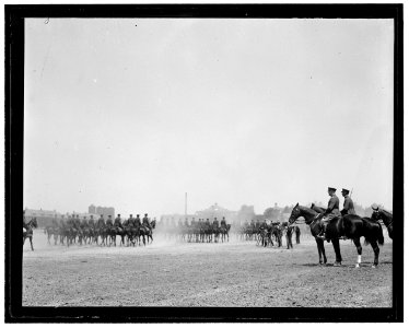 Pershing & Col. Rivers reviewing the Third Regiment Cavalry at the celebration of its 76th birthday anniversary. May 25 LCCN2016863099