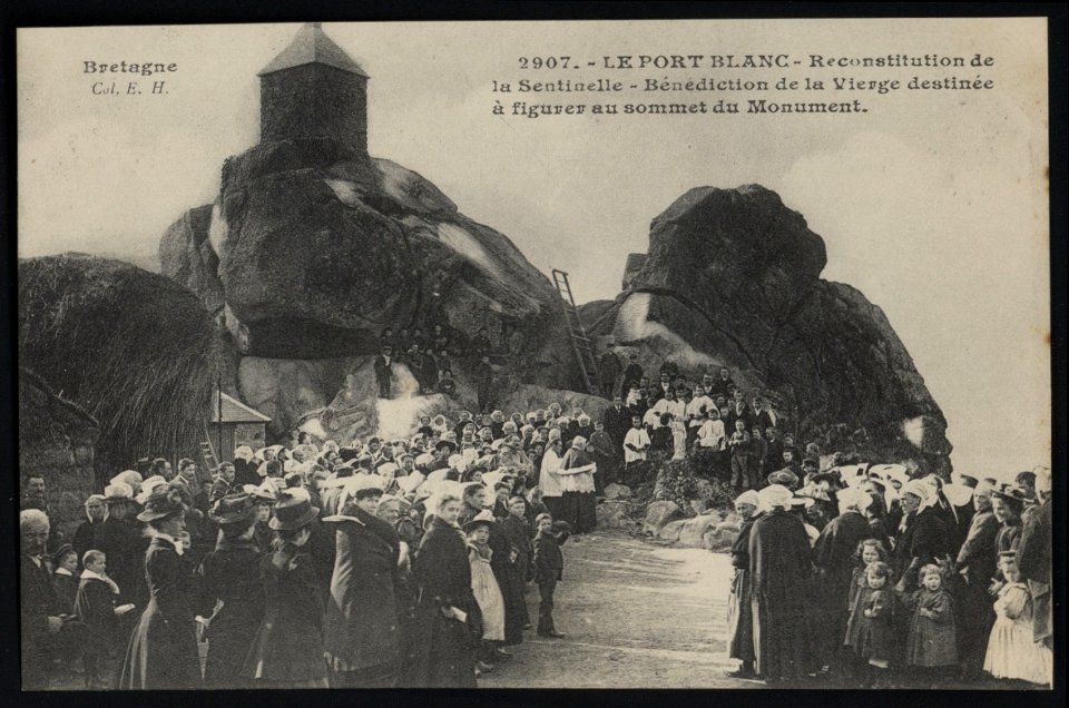 Penvénan - Port-Blanc reconstitution de la Sentinelle et bénédiction de la vierge - AD22 - 16FI7016