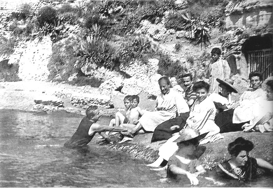 People bathing in Posillipo, Naples 1890s