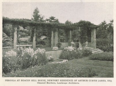 Pergola at Beacon Hill House, Newport residence of Arthur Curtis James, Esq.; Olmsted Brothers, landscape architects LCCN2013648783