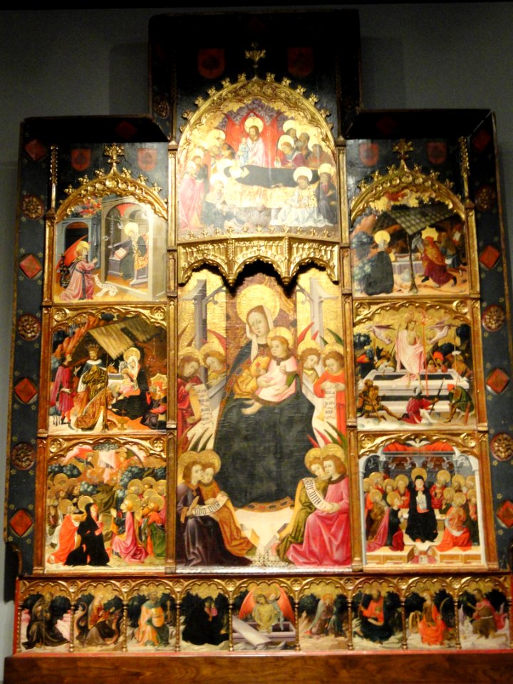 Altarpiece with Scenes from the Life of the Virgin, Gonzalo Perez workshop, Aragon Spain, early 15th century - Nelson-Atkins Museum of Art - DSC08353