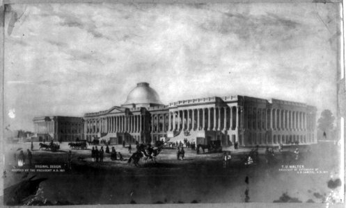 Perspective view of Capitol exterior with extension LCCN2009631409