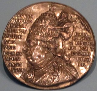 Peter flötner, medaglia satirica del papa, norimberga 1550 ca