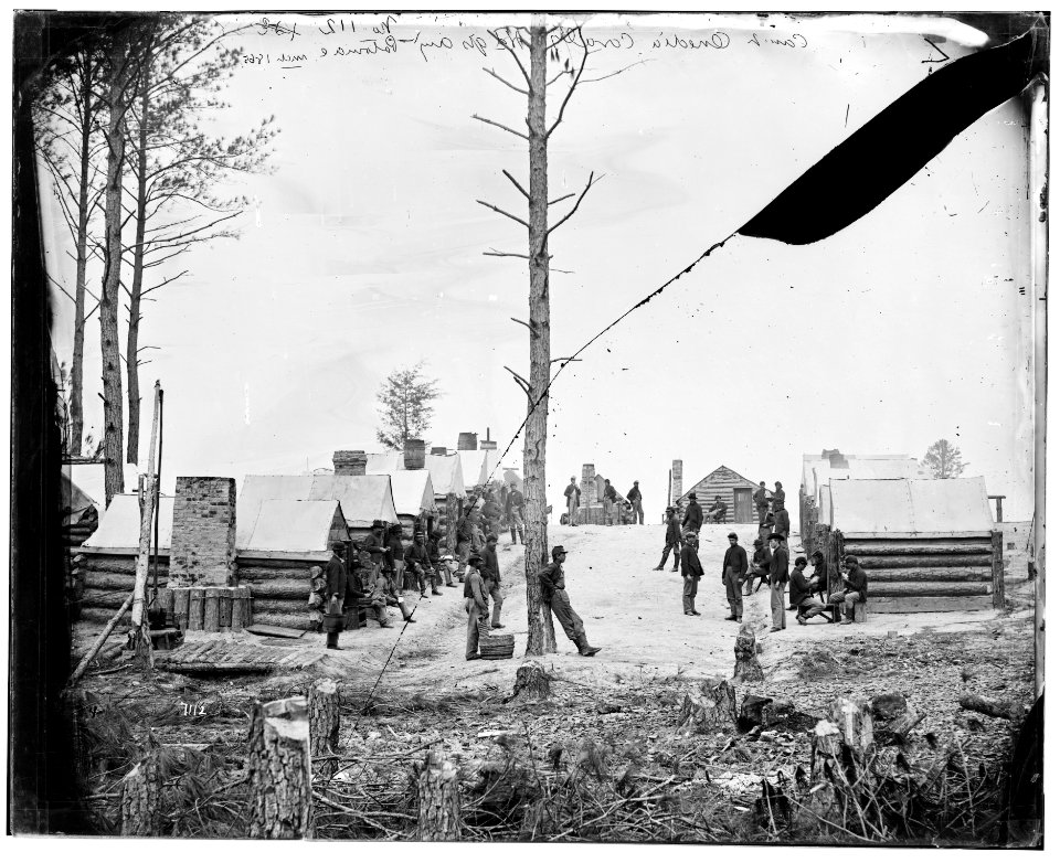 Petersburg, Va. General view of camp of Oneida, N.Y., Independent Cavalry Company at Army headquarters, with men at leisure LOC cwpb.03713