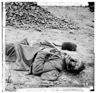 Petersburg, Va., April 1865; Dead South Carolina soldier in trenches LOC cwpb.02549
