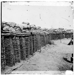 Petersburg, Virginia. Fort Sedgwick. Gabions heightened by sand bags LOC cwpb.02592