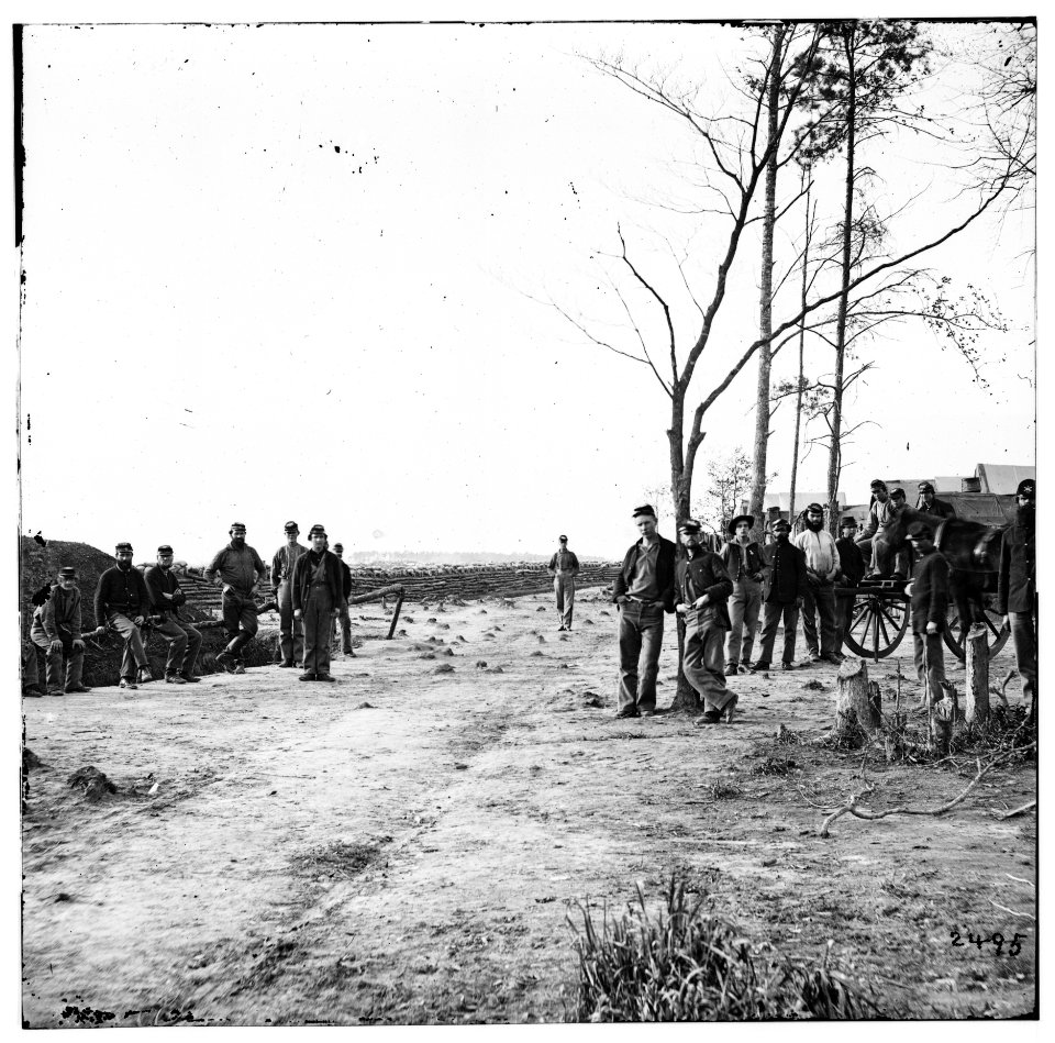 Petersburg, Virginia (vicinity). Group of 13th New York heavy Artillery. Winter camp LOC cwpb.01819